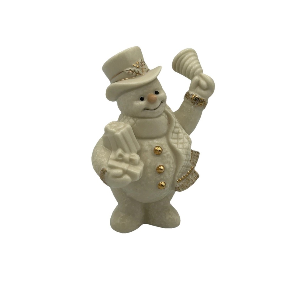 Lenox Christmas Snowman Bell Ringer 4" figurine